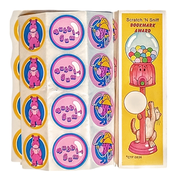 Vintage 80s CTP Scratch N' Sniff Gum Gumball Stickers + Bookmarks Sticker Sheets - Picture 2 of 4
